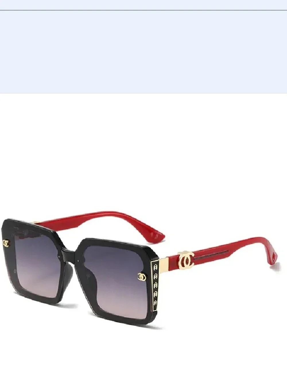 Fashion Designer-Inspired Black Square Sunglasses
